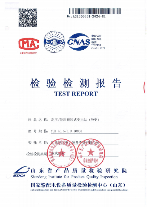 检测报告 高压低压预装式变电站（华变）
